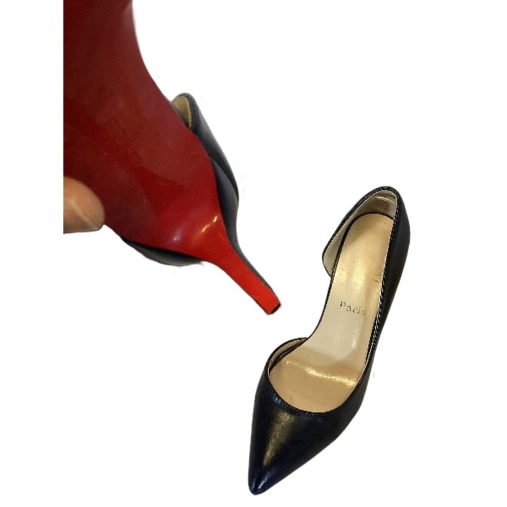 Black Pointed Toe Stiletto Heels Minimalist Chic Classic Pumps - Picture 5 of 8